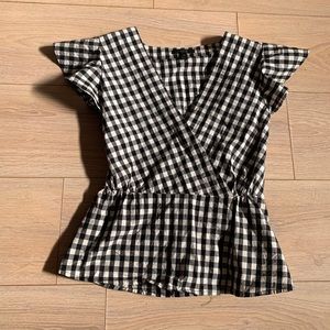 J. Crew checkered peplum top